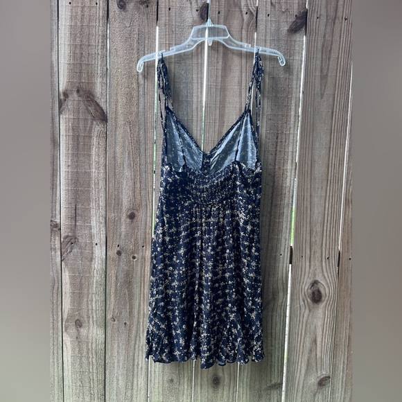 Free People Intimately Caught Up Printed Slip Dress, Black Floral, M - Picture 4 of 8